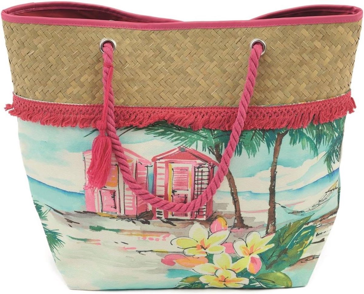 Strandtas Dames - Shopper Tas - Vakantie Benodigdheden - Ruim Ontwerp - 60 x 40 cm - Zwart Wit
