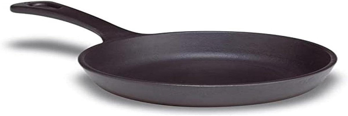 Mini Grill Pan - Gietijzeren Pan - Koken op Inductie - Met Handvat - 16 cm - Zwart