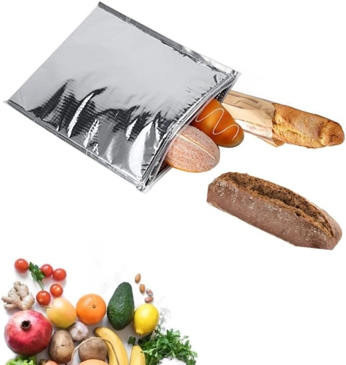 Allecto- Isolerende- Sandwichzakken - Aluminiumfolie - Waterproof - 25 x 30 cm - Luchtdicht - Voor School en Picknick - Reizen - Set van 5