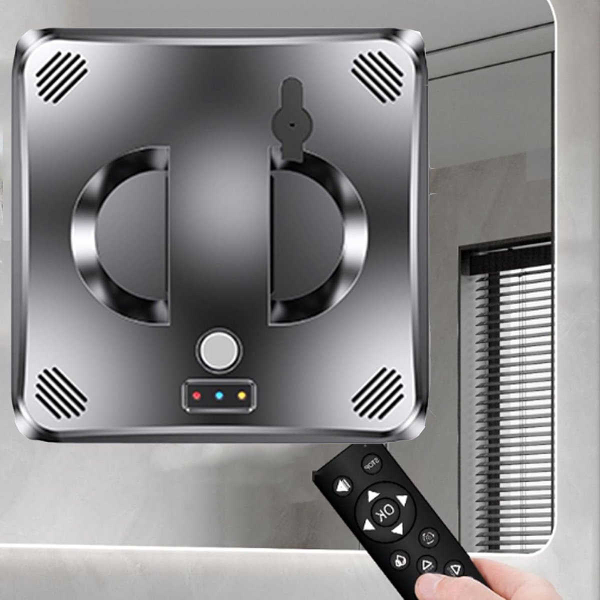 Raamreiniger Robot - Glasreiniger - Automatisch Ramen Wassen - Dubbele Watersproeier - 3000 PA Zuigkracht - Zwart