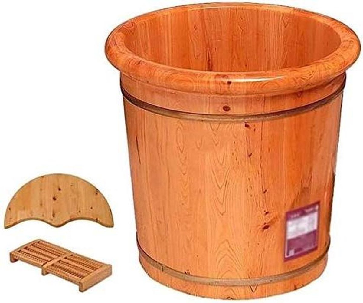 Voetenbad Ton - Houten Kuip - Ontspanning Thuis - Natuurlijk Hout - Diep Ontwerp - Natuurlijke Kleur