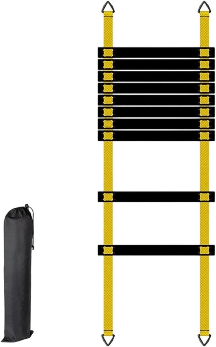Trainingsladder Set - Voetenwerk Ladder - Verbeter Coördinatie - Kluwenvrij Ontwerp - 5 Meter - Geel