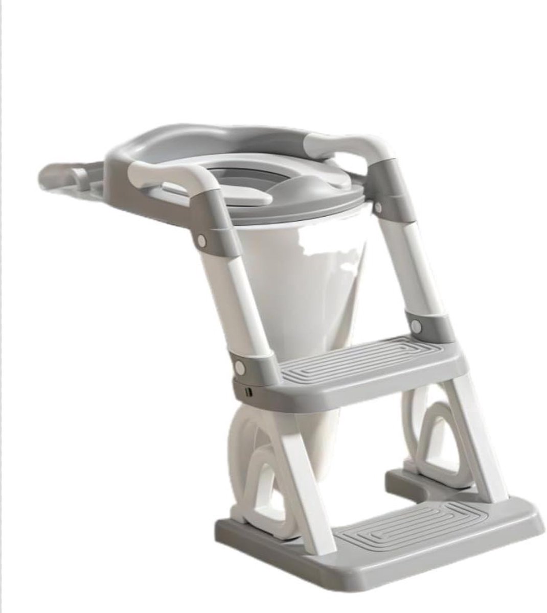 Toiletverkleiner Kind - Zindelijkheidstrainer Opstapje - Zelfstandig Toilet Gebruik - Opvouwbaar 2-in-1 Design - Past op Alle Toiletten - Grijs