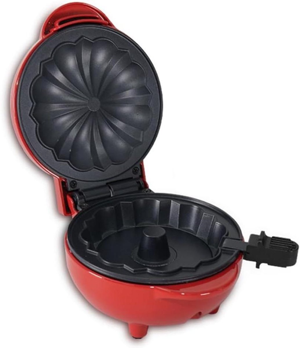 Mini Taartmaker - Cupcake Machine - Snel Bakken - Dubbelzijdige Verwarming - 19 x 16 x 13 cm - Rood