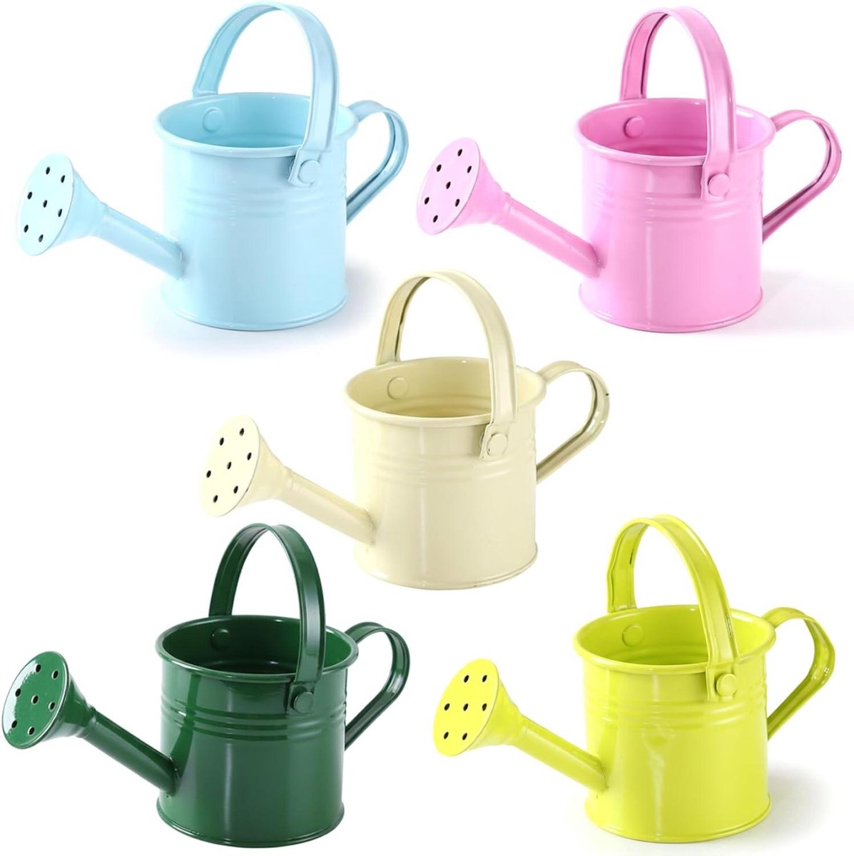 Mini Gieters Kinderen - Kleine Gieter Set - Planten Water Geven - Gladde Randen - 5 stuks - Pastelkleuren