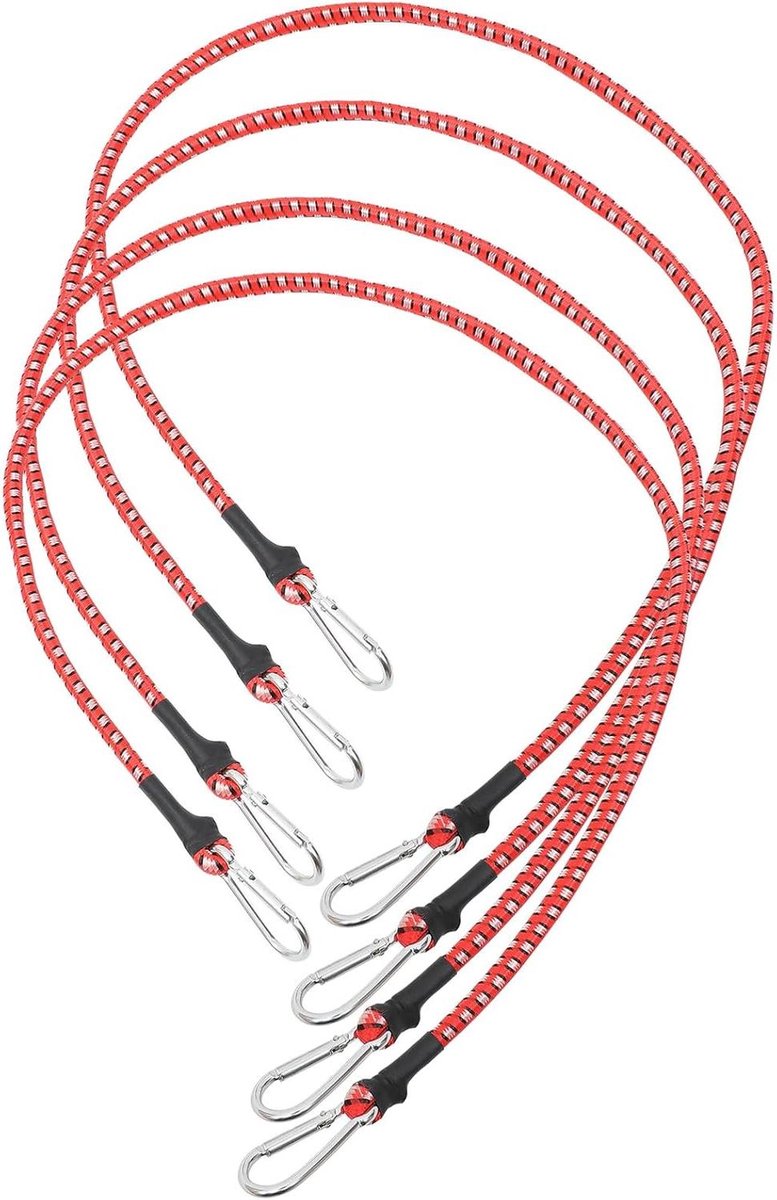 Elastische Spanbanden - Bindriemen Bagageriemen - Bagage Bevestigen - Met Haak - 101 cm - Rood