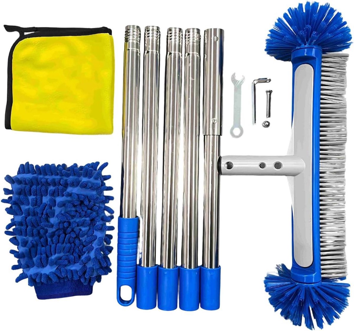 Zwembad Bezem Borstel – Reinigingsborstel Zwembad – Zwembad Onderhoud – Verstelbare Telescoopsteel – 45 x 20 x 15 cm – Blauw Zwembad Bezem Borstel – Reinigingsborstel Zwembad – Zwembad Onderhoud – Verstelbare Telescoopsteel – 45 x 20 x 15 cm – Blauw