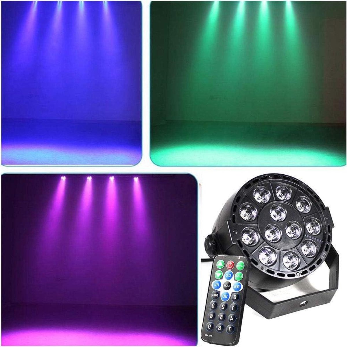 LED Par Spotlight - Disco Licht DJ Lamp - Podium Verlichting - 12 RGB LEDs - 600 gram - Zwart