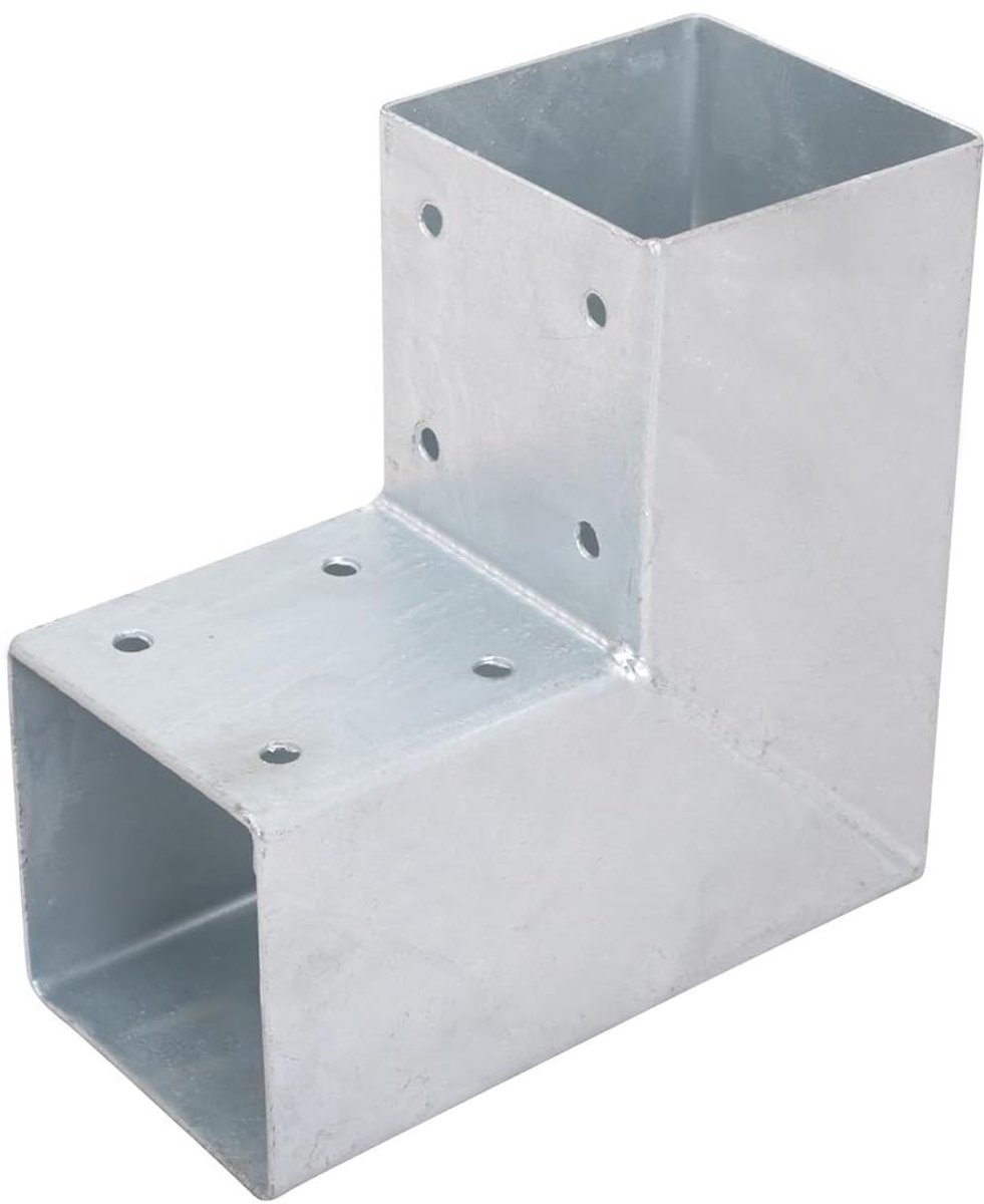 Houtverbinder L-vorm - Balksteun Hoek - Carport Bouwen - Verzinkt Staal - 70x70 mm - Zilver