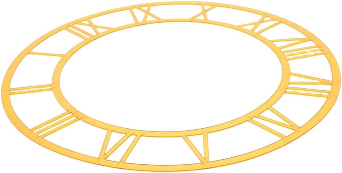 Ronde Wandklok met Romeinse Cijfers, Acryl Spiegeloppervlak, DIY Klok Dial voor Woonkamer en Hotel Entree Decoratie