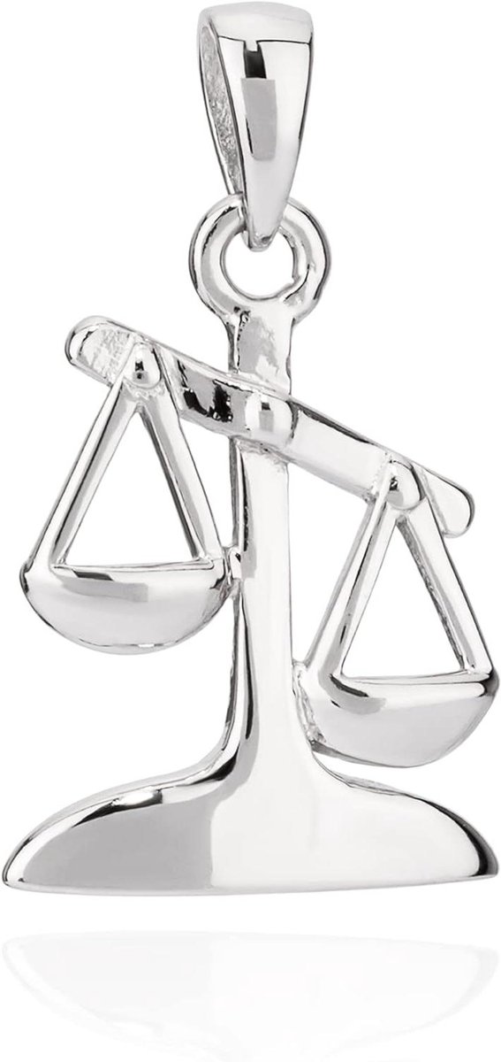 Klein Zonnebeeld - Sterrenbeeld Weegschaal - Persoonlijke Stijl - Echt Zilver - 14x10mm - Zilverkleurig