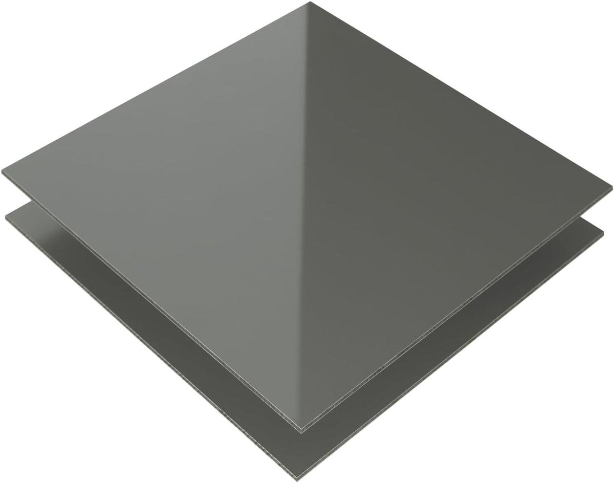 Composietplaat Aluminium - Sandwichplaat - Keukenachterwand - Mat Glans - 30 x 80cm - Stofgrijs