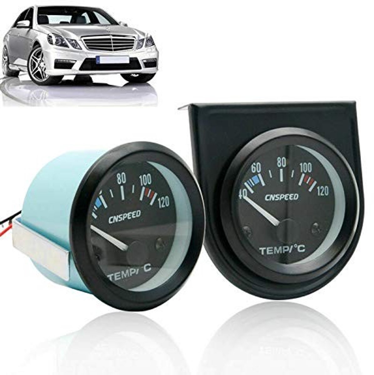 Dailygoody - OmGoods - Dailygoody - Universele watertemperatuurmeter - Digitale thermometer - 12 V - Wit LED-display - Temperatuurmeter 40-120 °C - Geschikt voor diverse toe...