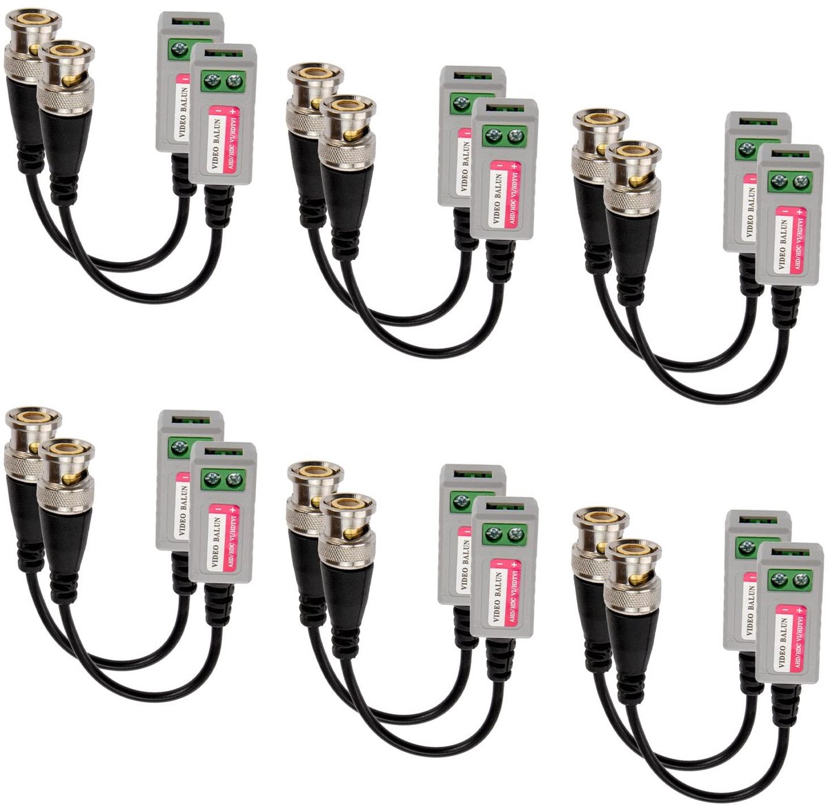 Dailygoody - Passieve Mini Video Balun Transceiver Kabel - 6 Paar - Eenvoudige installatie - Ondersteunt systemen - Hoge interferentie-a...