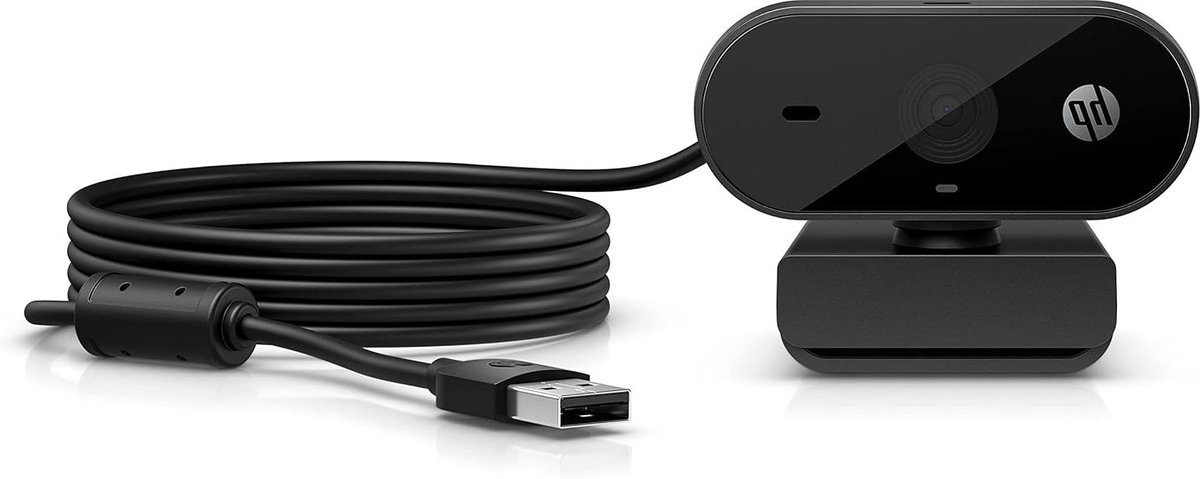 Full HD Webcam - Webcam met microfoon - Videobellen - Automatische focus - 1920 x 1080 - Zwart