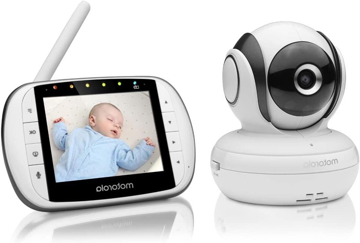 Video Babyfoon - Baby Monitor - Baby Bewaken - Op Afstand Bedienbaar - 3.5 inch Scherm - Wit