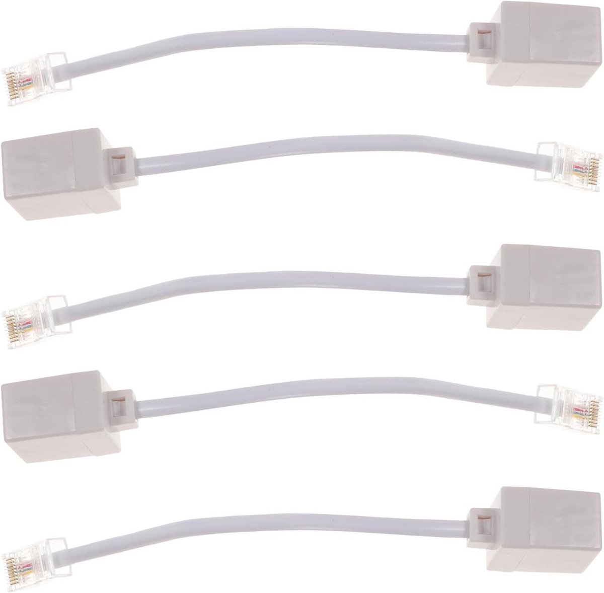 Netwerk Kabel Adapter - RJ45 RJ11 Converter - Netwerk Verbinding - Stabiele Signaaloverdracht - 18 cm - Wit