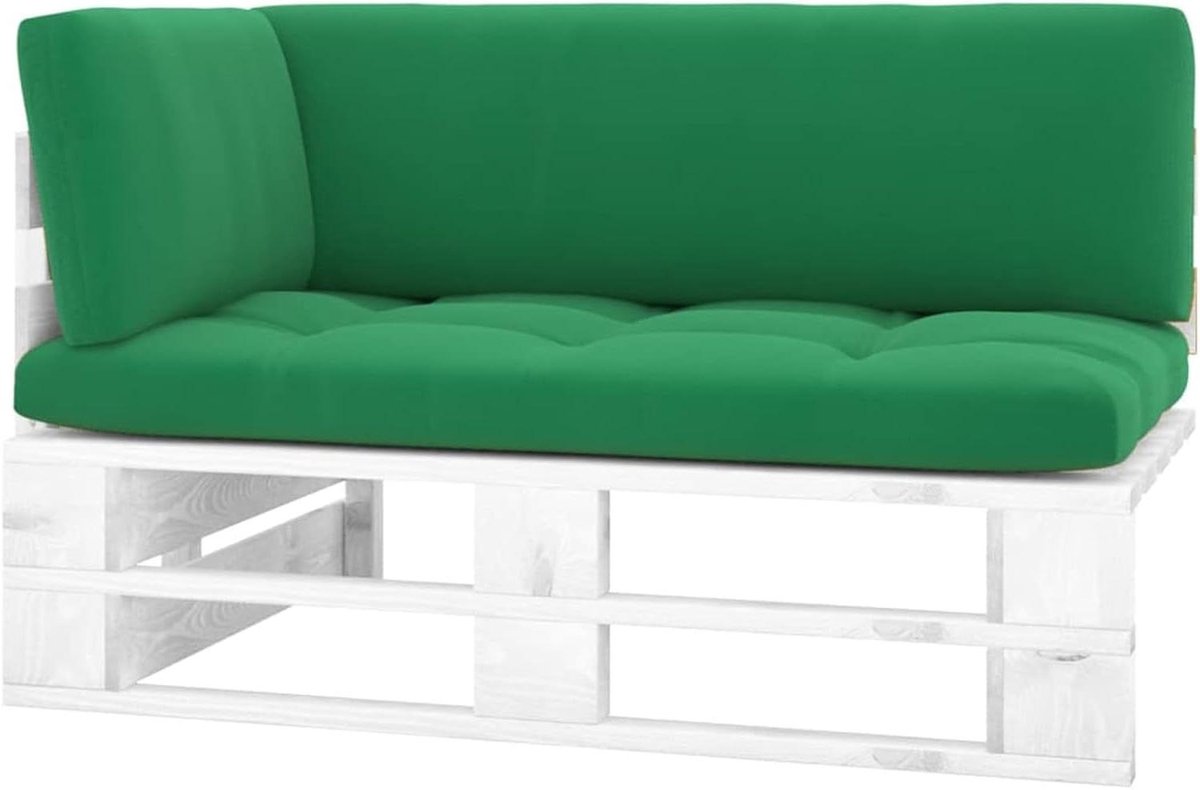 Homgoday Tuinbank, hoek van pallets, hout, geïmpregneerd, wit, voor buiten, groen