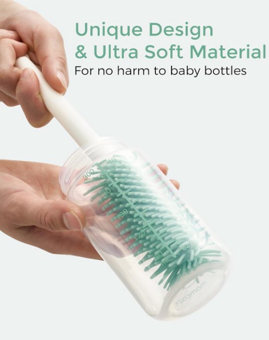 Momcozy Momcozy 7-in-1 Babyfles Reinigingsset (Roze) - Baby Bottle Cleaner Kit met Siliconen Borstel, Speen- & Rietjesborstels, Zeepdispenser & Droogrek - Draagbare Babyfles Schoonmaakset voor Thuis & Reizen van Momcozy. — afbeelding 4