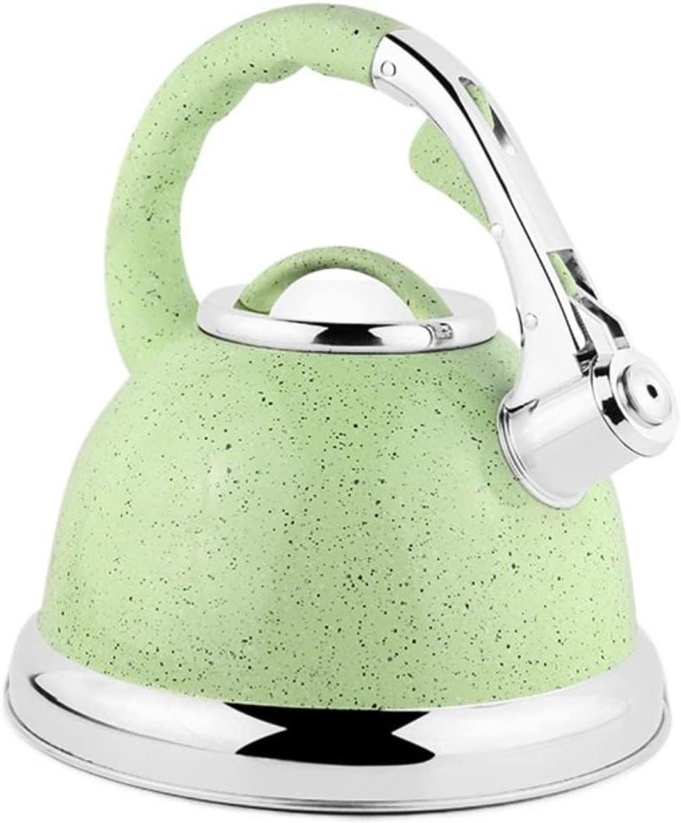 Waterkoker Ketel - Theepot Kookplaat - Koken Water - Roestvrij Staal - 3.5L Capaciteit - Groen