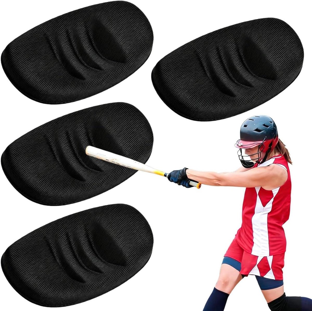 Vervangings Pads - Zacht Kussen - Sport Bescherming - Schokabsorberend Ontwerp - 10.4 x 5.6 cm - Zwart