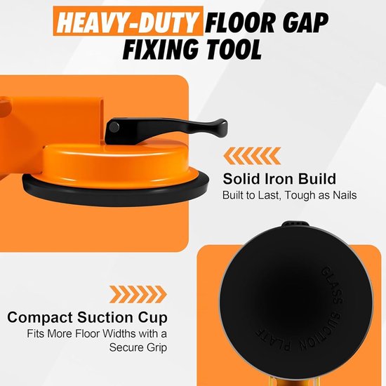 Vloer Reparatie Set - Laminaat Gereedschap - Vloeren Leggen - Versterkte Zuigkop - 30.6 cm - Oranje — afbeelding 4