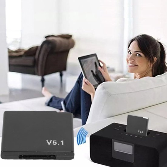 Bluetooth Ontvanger Adapter - Muziek Streamer - Draadloos Muziek Luisteren - Bluetooth 5.1 Technologie - 30-Pin Connector - Zwart — afbeelding 2