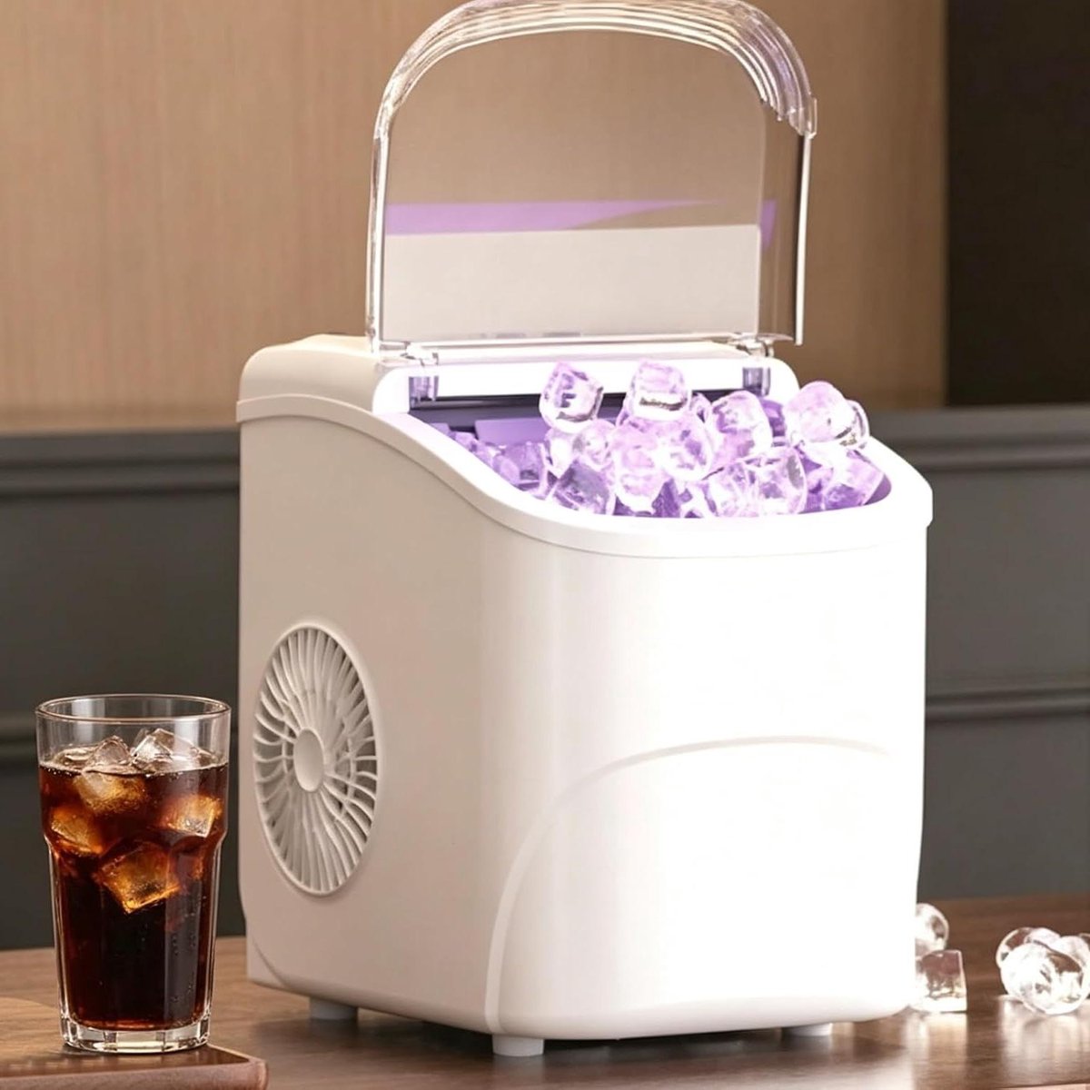 Mini IJsblokjesmachine - Aanrecht Machine - Dranken Koelen - Twee IJsvormen - 12 kg Per Dag - Wit