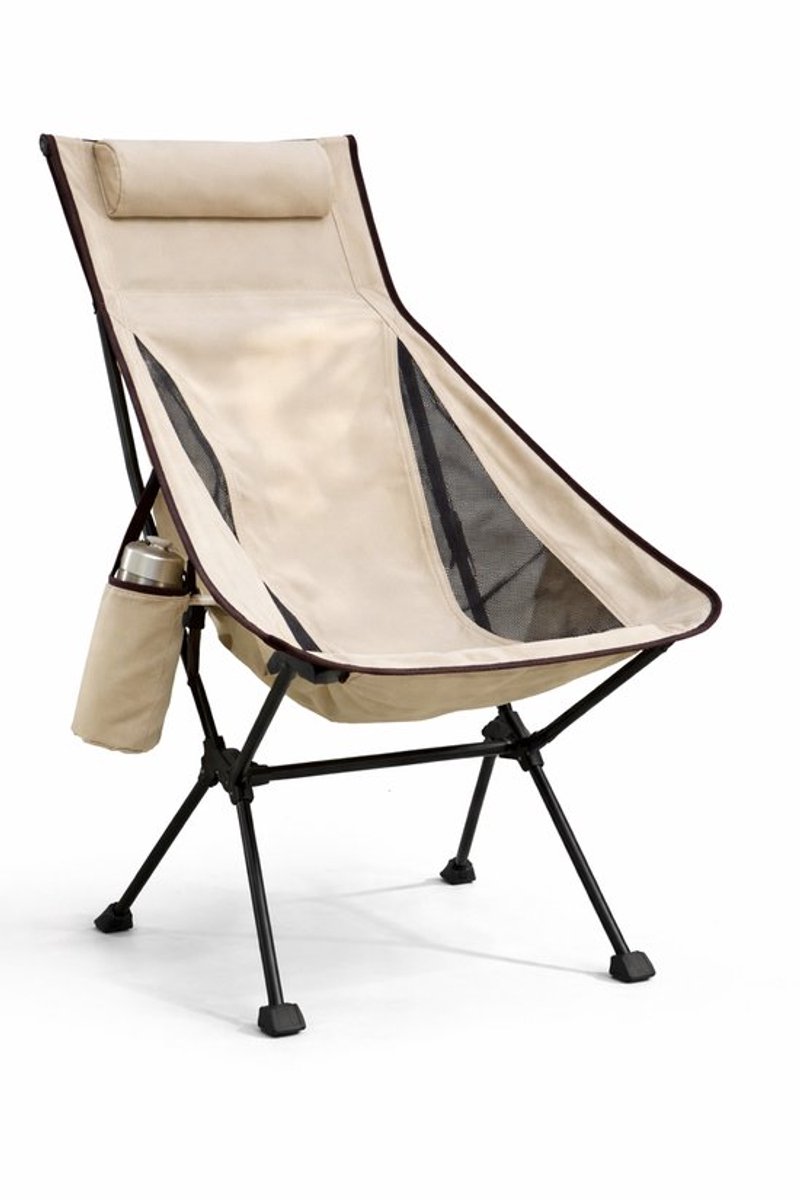 Jurrys Campingstoel - Strandstoel - Klapstoel - Tuinstoel - Set van 2 - Draagbaar - Compact - Opvouwbaar - Beige - Maat 105x45x43 cm