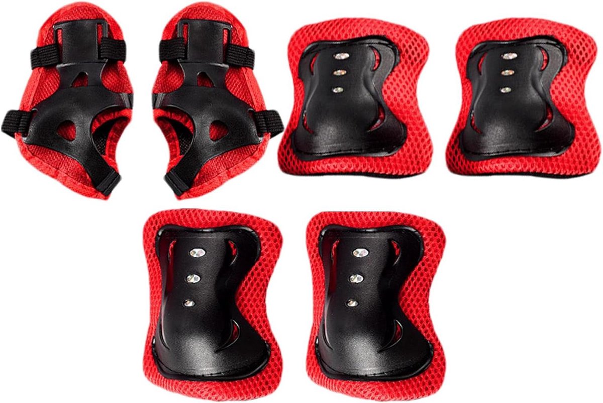 Kinderen Beschermingsset - Rolstoel Bescherming - Sport Veiligheid - Ademend Mesh Ontwerp - Vrije Maat - Rood