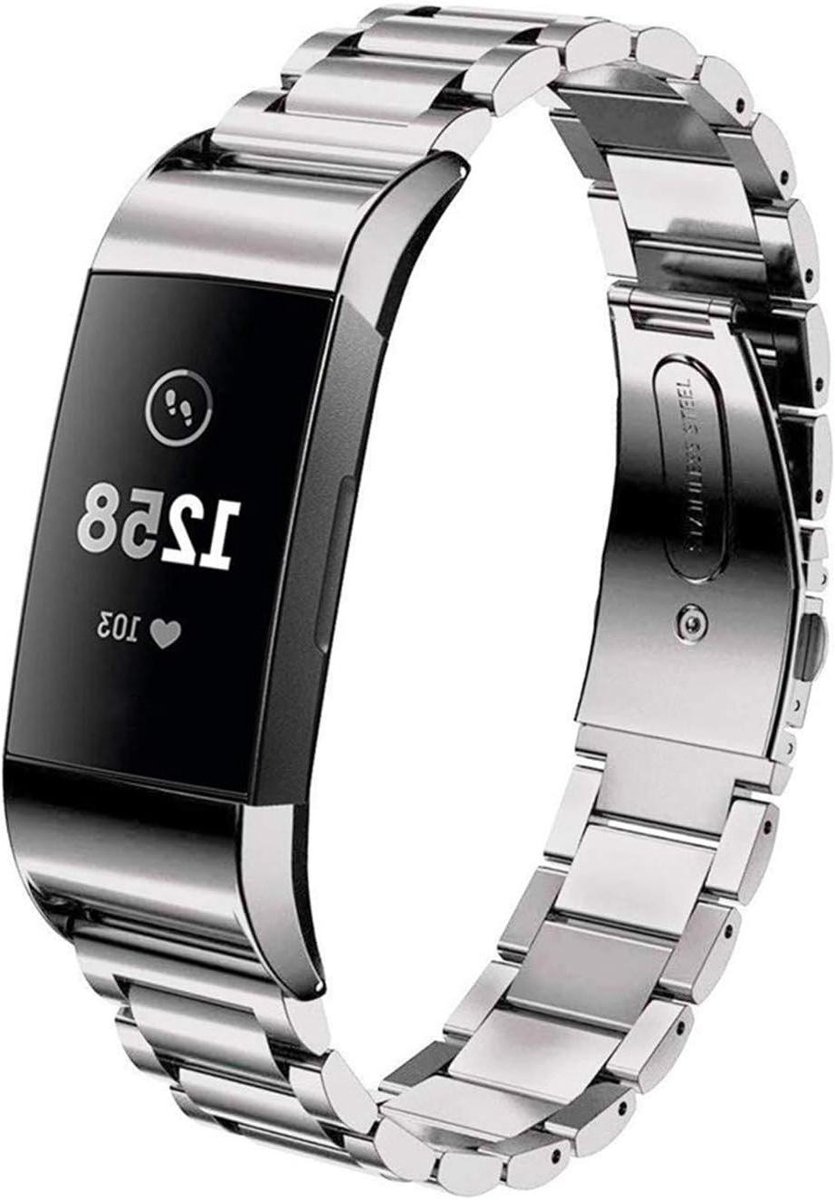 Roestvrijstalen Band - Metalen Horlogeband - Sport Armband - Compatibel Fitbit Charge - 15 x 2 x 20 cm - Zilver