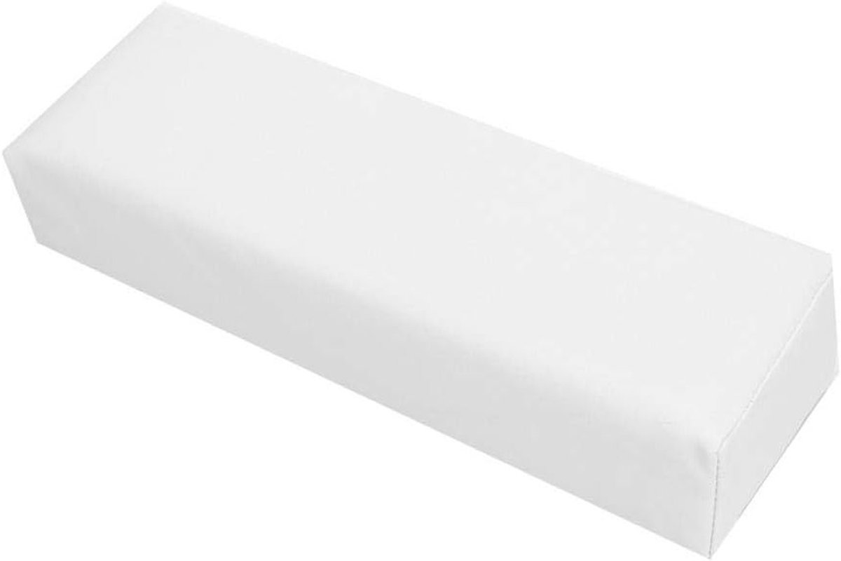 Handkussen voor Nailart, comfortabele handsteun en armleuninghouder van kunstleer, ideaal voor manicure en nagelbehandeling, vuilafstotend en eenvoudig te reinigen, wit