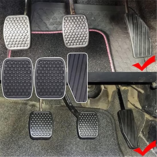 Pedaal Covers - Voetsteun Beschermers - Verbeterde Rijcontrole - Antislip Oppervlak - 3 Stuks - Zwart — afbeelding 2