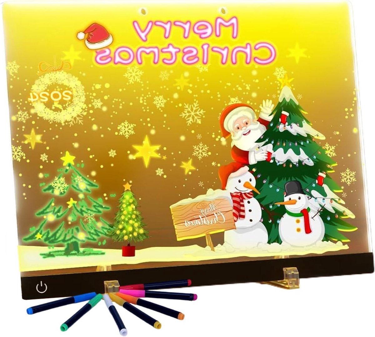 LED Tekentafel - Wisbord Kleuren - Creatief Tekenen - Verlichte Weergave - 30 cm - Multicolor