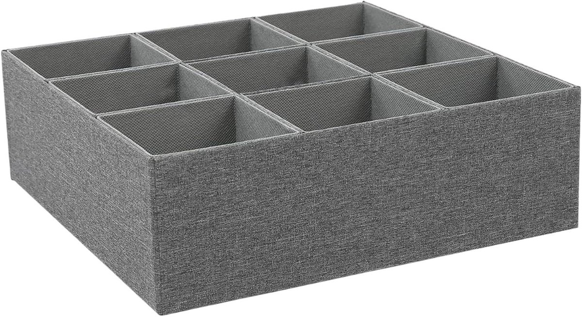 Lade Organizer - Opbergdoos - Ondergoed Sorteren - Compact Ontwerp - 31x31x8 cm - Grijs