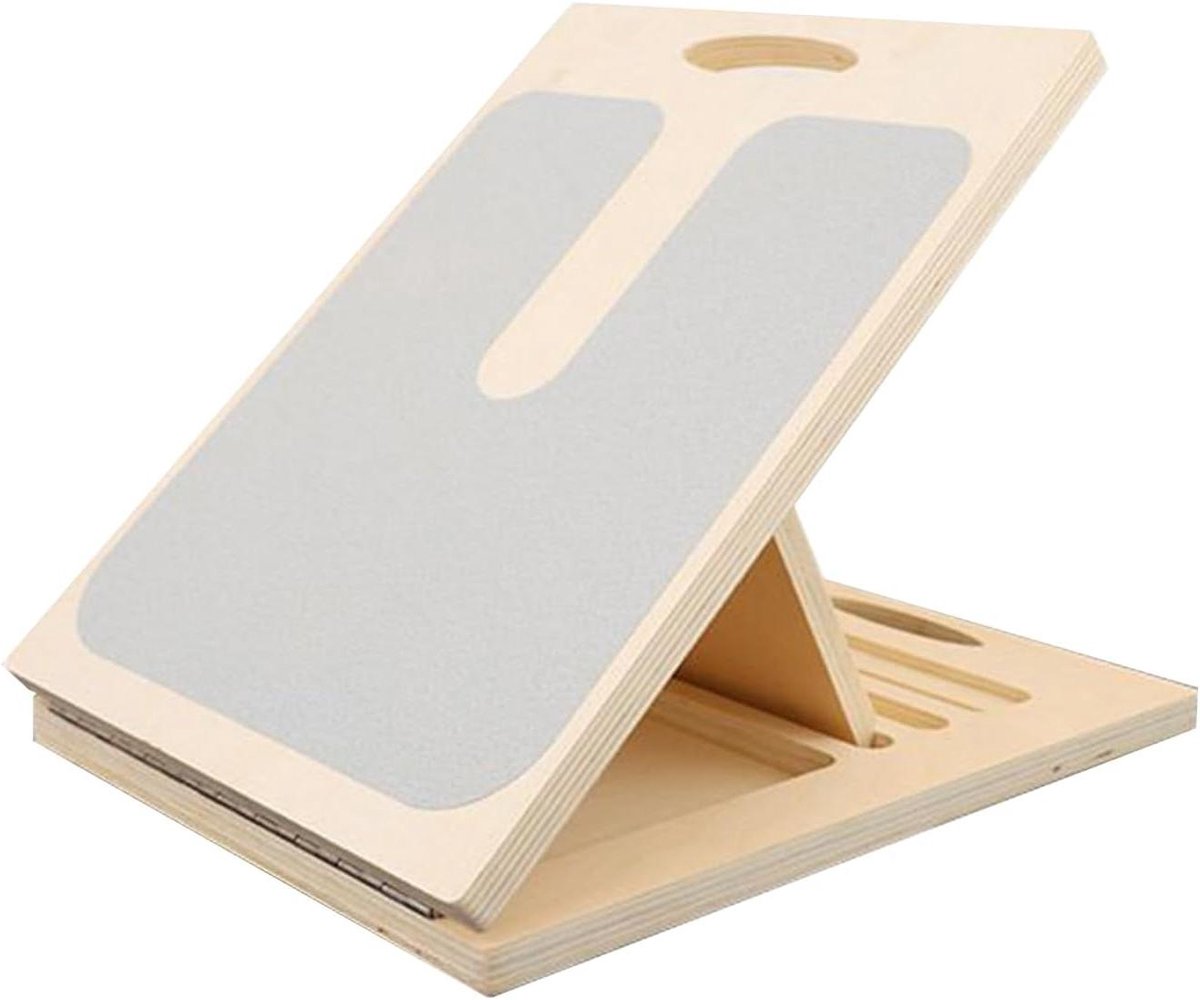 Houten Kantelplank - Fitness Wedge - Kuitspieren Rekken - Verstelbare Hoek - 40 x 30 cm - Houtkleur