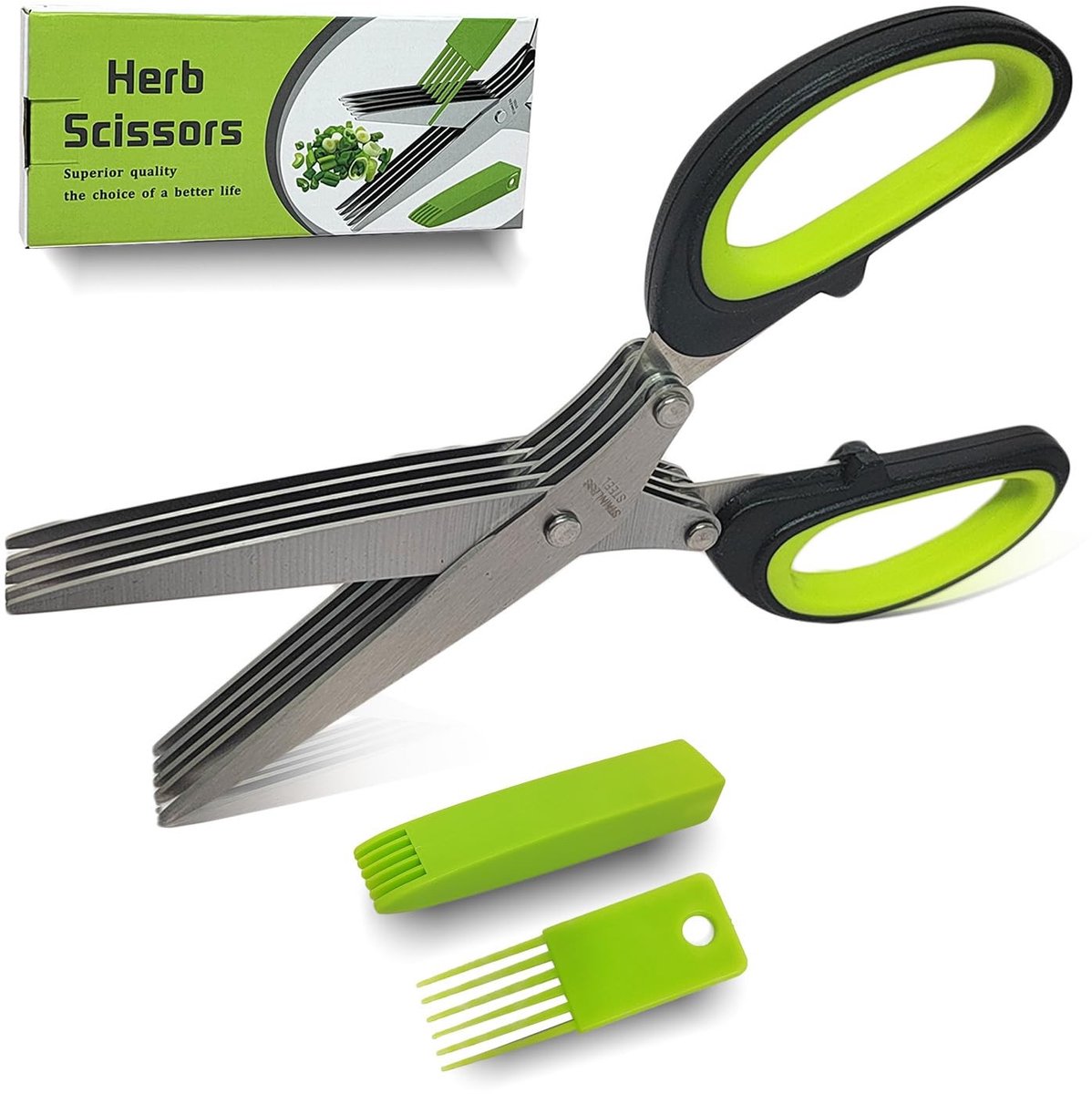 Dailygoody - Keuken Scharen - Kruidenscharen - Snelle en gemakkelijke snede - Groene kleur - Tuinkruiden Scharen - Ideaal voor verse kruiden - Geschik