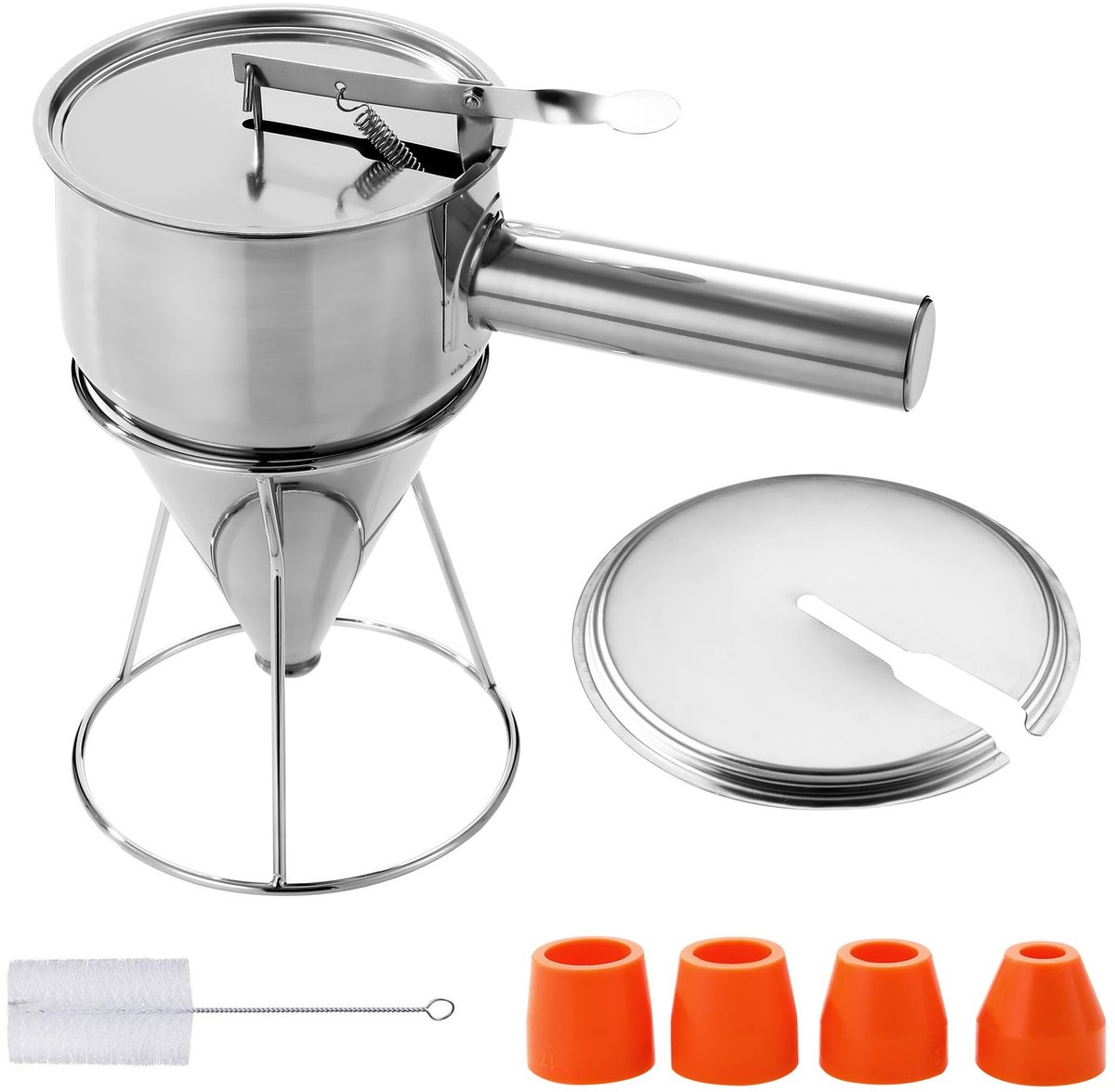 Dailygoody - Deegdispenser - Keukenfunnel 1200 ml - Inclusief accessoires - Geschikt voor pannenkoeken en desserts - Innovatief ontwerp - Gemakkelijk ...