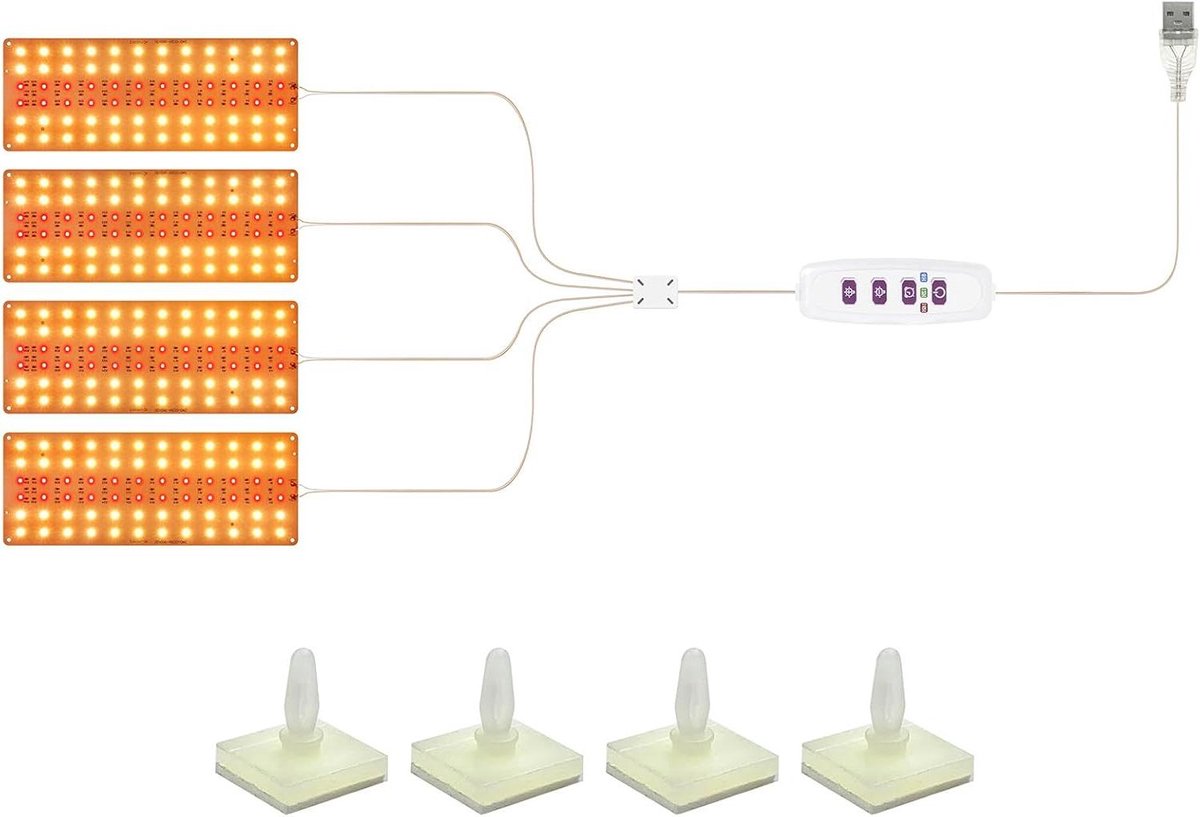Planten groeistrip - Kweeklamp LED - Binnen planten kweken - Volledig spectrum licht - 32 cm - Zilver