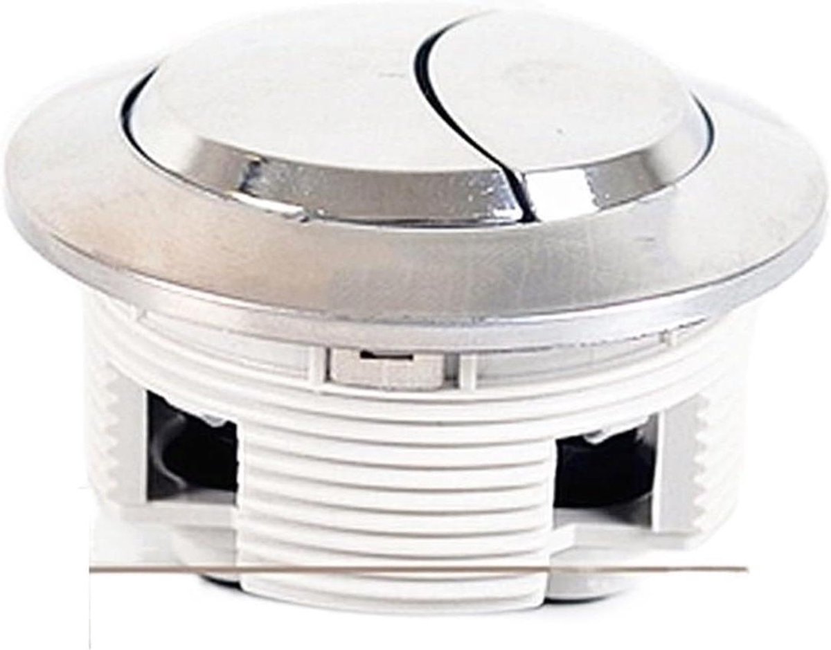 Toiletspoelknop - WC-knop - Waterbesparing - Dubbele spoel - 7 cm diameter - Chroom