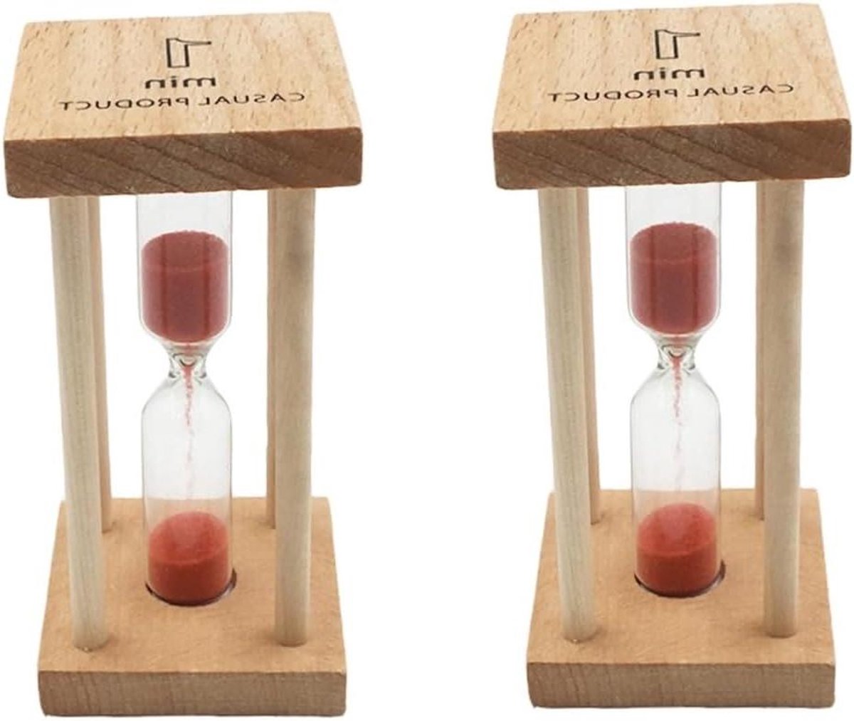 Zandloper Timer - Zandklok Mini - Koken Spelletjes Studie - Set van Twee - 1 Minuut - Rood