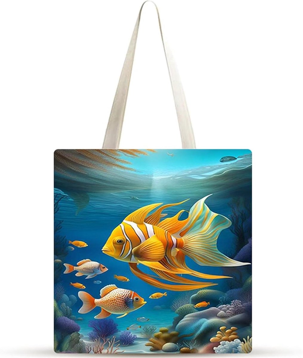Canvas tas dames - Stoffen tas - Dagelijks gebruik - Opvouwbaar ontwerp - 38 x 34 cm - Gedrukt