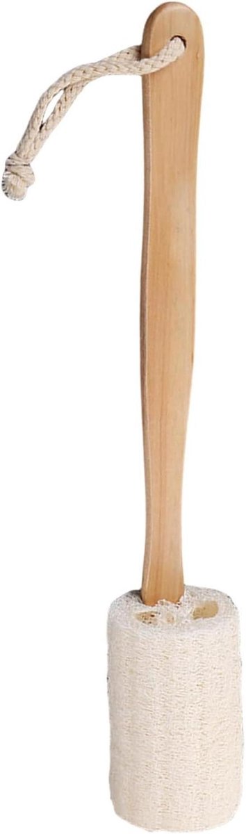 Luffa Rugborstel - Doucheborstel Hout - Huid Peelen - Lang Handvat - 37 cm - Natuurlijk