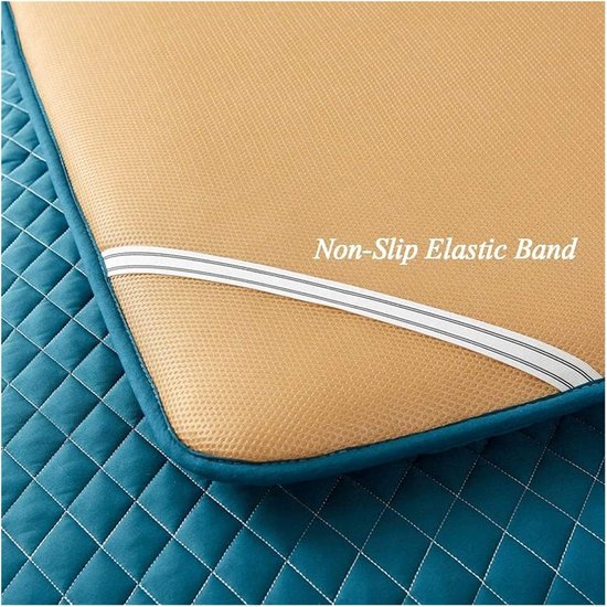 Opvouwbare matras - Draagbare futon - Comfortabel slapen - Zacht en dik - 150 x 200 cm - Blauw — afbeelding 5