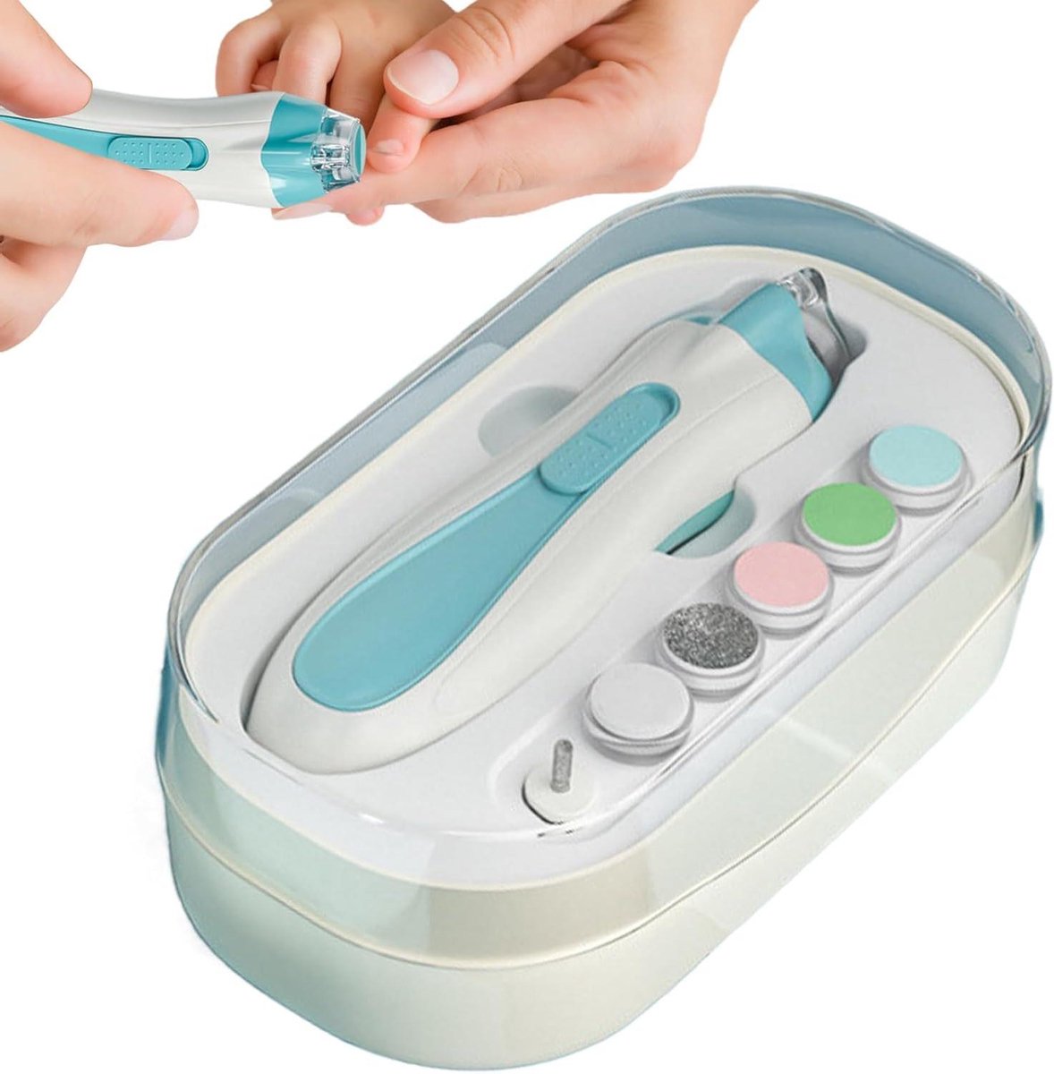 Elektrische Nagelknipper - Baby Nagelvijl - Babyverzorging - Anti-knijp Bescherming - 13.7 cm - Wit