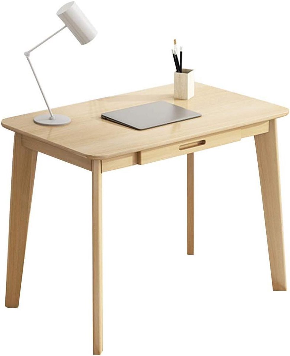 Bureau met Lades - Studeertafel Laptoptafel - Thuiskantoor Inrichten - Krasbestendig Waterdicht Oppervlak - L120 x B55 x H75cm - Houtkleur