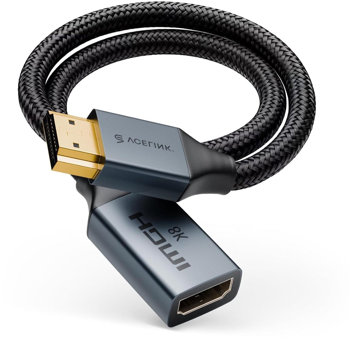 HDMI Verlengkabel - HDMI Adapter - Beeld Kwaliteit - Hoge Snelheid - 0.3 meter - Zwart