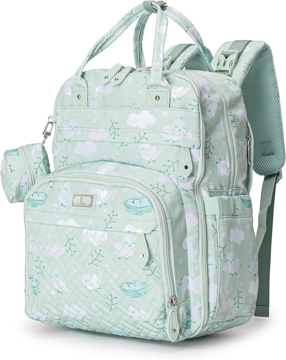 Luiertas Rugzak - Babytas Baby Essentials - Babyverzorging Onderweg - Waterbestendige Stof - 305 x 203 x 419 cm - Groen