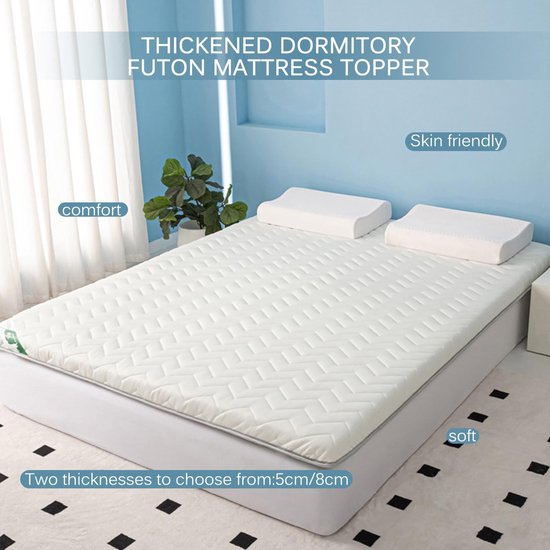 Japanse futon matras - Slaapkussen topper - Comfortabel slapen - Opvouwbaar en draagbaar - 120 x 190 cm - Grijs — afbeelding 2