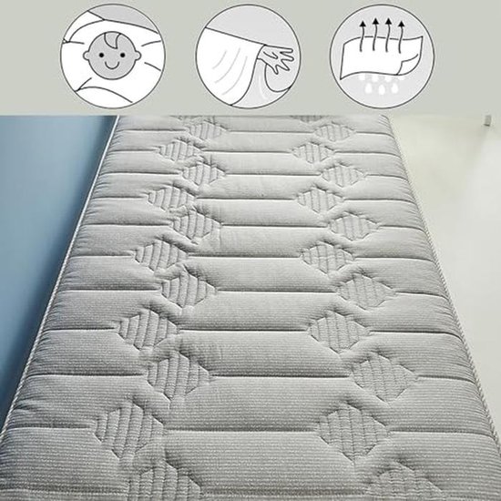Japanse Futon Matras - Vloerligstoel Slaapkussen - Comfortabel Slapen - Extra Dik Ergonomisch - 90x200cm - Blauw — afbeelding 3